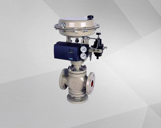 Pneumatic diaphragm three-way regulating valve